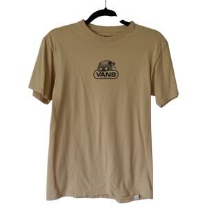 Men's Van's Small 100% Cotton T Shirt Short Sleeve‎ Yellow
